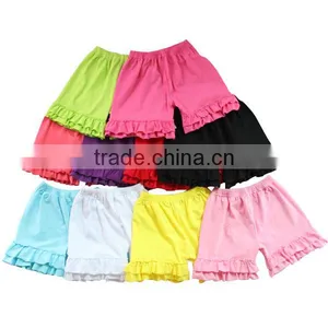 Many Colors to Choose 100% Cotton Material and Knitted Type Baby Girls Icing Short Ruffle Shorts thumbnail-2