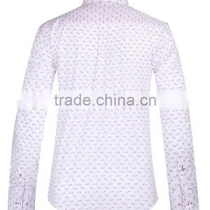 2017 Latest Men's Long Sleeve Button-down Collar Slim Fit Shirt With Contrast Collar and Cuff thumbnail-3