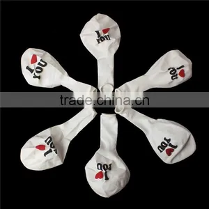 Latex Balloon Party Decorations Round White Alphabet "I Love You" Pattern thumbnail-2