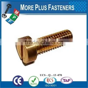 Made in Taiwan Metric Coarse Slotted Cheese Head Machine Screw Brass Stainless Steel Carbon Steel thumbnail-1