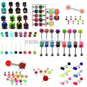 BODY JEWELRY TONGUE PIERCING RINGS thumbnail-1