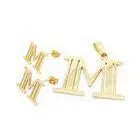 Fashion 316 Stainless Steel Jewelry Set Pendant Earrings Designs in Alphabet Greek M thumbnail-1