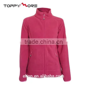 201504003046 Contrast Color Women's Polar Fleece Jacket Red thumbnail-1