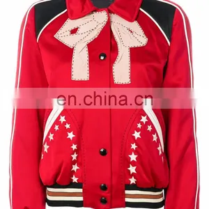 Women's Classic Stand Collar Button Up Embroidered Star Jacket thumbnail-5
