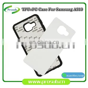 2d Sublimation Heat Transfer PC +TPU Silicon Blank Cell Phone Case With Metal Sheet for Prosub-Samsung A310/ A3-2016 thumbnail-3
