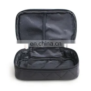 Cosmetic Makeup Bag Double Layer Travel Toiletry Bag Organizer With Mirror thumbnail-3