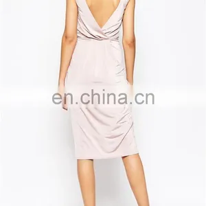 Latest Women Clothing Low V-back Sleeveless Bodycon Dress With Embellished Waist thumbnail-2