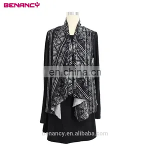 African Kitenge Dress Designs Double Layered Ikat Print Ladies Neck Design Tunic thumbnail-1