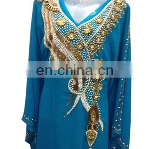 Royals Flower Leaf Pattern Design Farasha Kaftan for Sale thumbnail-1