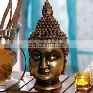 Factory Custom Made Best Home Decoration Gift Polyresin Antique Buddha Head thumbnail-1