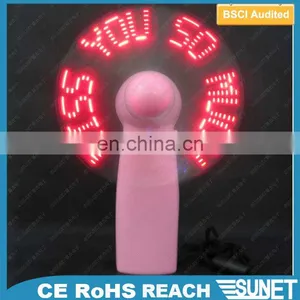 Promotion AAA Battery Power Mini Portable Custom Text Flashing Led Fan Advertising thumbnail-2