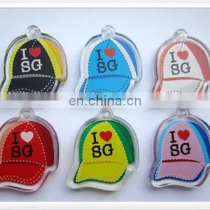 Hat Shape Custom Logo Card Inserted Acrylic Keychain thumbnail-1