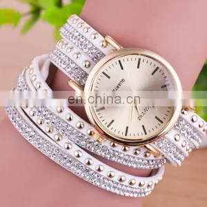 Hot Selling Butterfly Wrap Leather Bracelet Watch With Crystals Quartz Watch Crystal Leather Wrap Bracelets Gifts for Her thumbnail-6