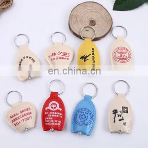 Custom Brand Logo PU Leather Keychain With Led Light Imitation Fake Leather Led QR Keychain Cheap Promotional Gifts 2017 thumbnail-4