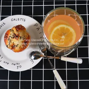 China Portable Tableware Highball Shape Clear Double Wall Glass Drinking Coffee Cup,Cheap Glass Tea Cup Glass Tea Tumbler thumbnail-3