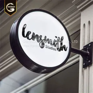 Durable Use Acrylic Round Shape Light Box Signage Round Outdoor Led Light Box Sign thumbnail-1