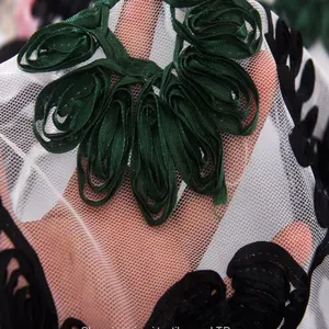 Hand Lace Embroidery Net Flower Tulle Fabric thumbnail-1