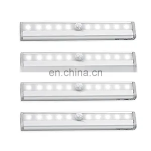 10 LED Motion Sensing Closet Lights, DIY Stick-on Anywhere Portable 10-LED Wireless Cabinet Night/Stairs Light Bar With Magnetic thumbnail-1