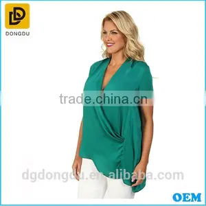 Custom Wholesale Cheap Clothing Good Quality Ladies Plus Size Casual Blouse thumbnail-2