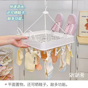 Hot Selling Exported Plastic Clothes Socks Hanger 12 Pegs thumbnail-1