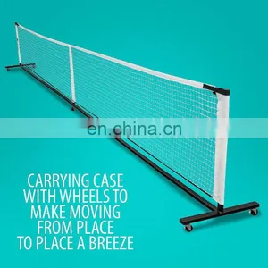 22FT Wide 36 Inch Height at Side Lines Pickleball Net With Wheels Outdoor Retractable Portable Pickleball Net thumbnail-3