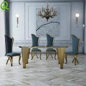 Dining Room Furniture Metal Luxury Banquet Wedding Hotel Restaurant Tables Modern Dining Tables for Events thumbnail-2