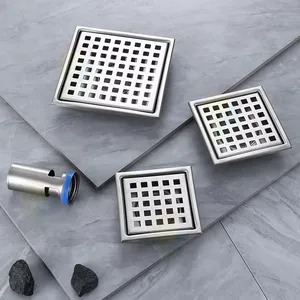 Modern Design Square 304 Stainless Steel Hidden Floor Drain Deep Water Seal With Cross-Border Access for Bathrooms and Toilets thumbnail-4