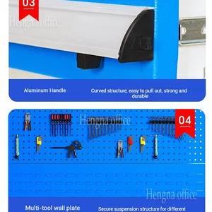 High Load Capacity Workstation: Industrial Steel Workbench With Pegboard, Adjustable Feet, and Power Outlet for Tool & Die Shops. thumbnail-5