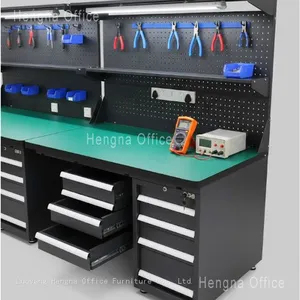 5S Workbench With Pegboard & Label Holders - Steel Lean Manufacturing Table for Workshop Tool Organization & Visual Management thumbnail-3