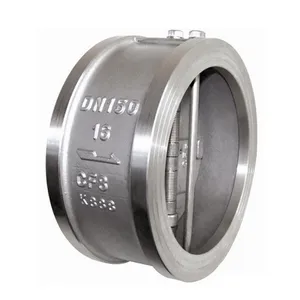 3in CF8 Stainless Steel High Temperature Wafer Butterfly Check Valve Spring Dual Plate Non-Return Valve thumbnail-1