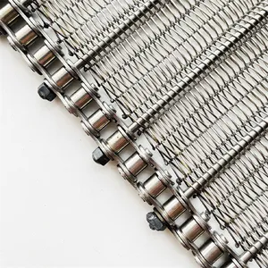 Stainless Steel Flat Conveyor Flexible Belt Pizza Conveyor Chocolate Belt Fried Wire Mesh Conveyor Belt thumbnail-1