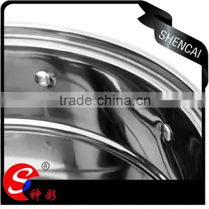 Stainless Steel Capsule Bottom 3layers High Steamer Pot With Glass Lid/ Kitchen Cookware thumbnail-3