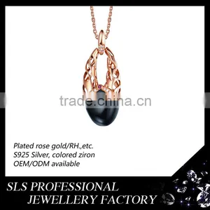 2015 Fashion Perfect Design 925 Stering Silver Rose Gold Plated Black Zirconia Micro Pave Luxury Jewelry Set for Women thumbnail-2
