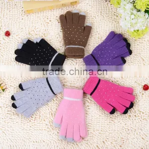 Fashion Warm Knitted Gloves, Touch Screen Gloves, Full Finger Woollen Gloves thumbnail-2