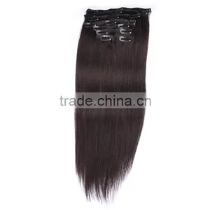 Hot Selling 8A Quality Double Drawn Weft Full Ending, Brazilian Human Hair Clip In Hair Extension Quality Choice thumbnail-4