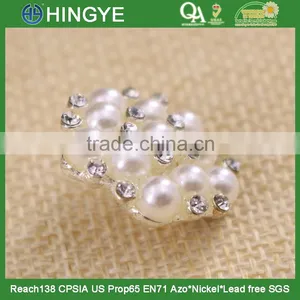 Hot Selling White Pearl Flower Rhinestone Button 15772 thumbnail-2