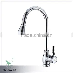 High Quality Chrome Plating Modern Style Single Handle Pull up Kitchen Faucet 3512A thumbnail-1