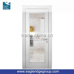 Matte Lacquer Wooden Doors Design Modern Flat Interior Glass Door thumbnail-1