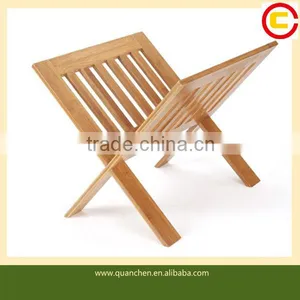Foldable Magazine Bamboo Display Rack thumbnail-1
