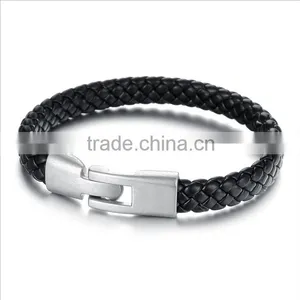Personalized Leather Bracelets Stainless Steel Charm Bracelet Fashion Custom thumbnail-1