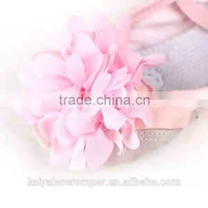 Wholesale Baby Dance Shoes,Pink Shoes With Flower Toddler Girls Bridal Ballet Shoes thumbnail-3