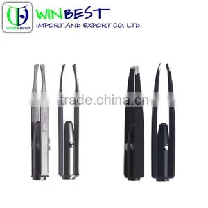 The LED Electric Eyebrow Tweezers/Silver and Black Pro Tweezer With LED Spotlight thumbnail-1