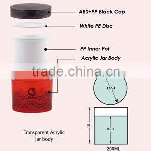 200mlRed Empty Round Cosmetic Cream Container Plastic thumbnail-3