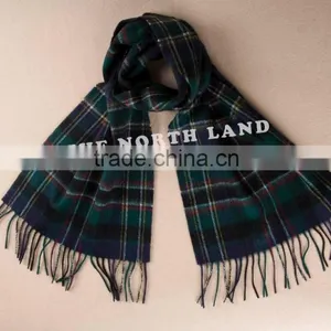 Wool Cashmere Scottish Plaid Winter Scarf WCS14112223 thumbnail-1