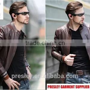 2016 New Style Men's Outdoor Leather Jacket With Cheap Price thumbnail-3