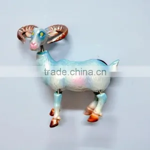 4 Inch Pearl Powder Colorful Goat Plastic Fridge Magnets thumbnail-4