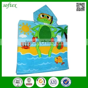 Wholesale Bulk 60x120cm 260g Cartoon Printing Kids Hooded Poncho Beach Towel thumbnail-3