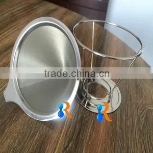 Trade Assurance Reusable Stainless Steel Double Wall Fine Mesh Pour Over Coffee Strainer Cone Supplier's Choice thumbnail-1