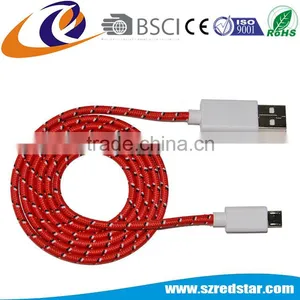 Colorful 1m 1.5m 2m 3m USB 2.0 Nylon Braided Micro USB Cable For Samsung Android Mobile Phone thumbnail-3