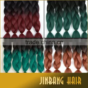 New Premium Hot Selling Best Quality 100g 24inch High Temperature Synthetic Ombre Jumbo Braid thumbnail-1